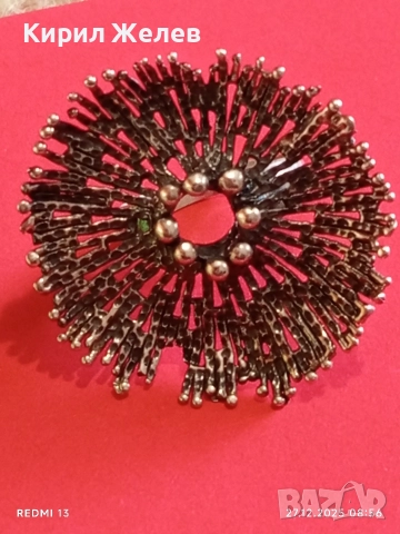 Дизайнерски сребърен пръстен стилизирано цвете Арт бижу майсторска изработка 10678, снимка 10 - Пръстени - 52909322