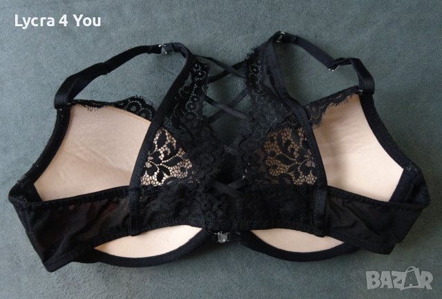 Hunkemoller 80B луксозен сутиен с черна дантела и предно закопчаване, снимка 7 - Бельо - 42588922