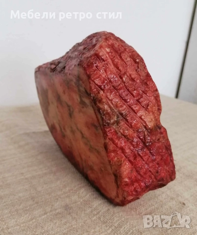 Винтидж пепелник от истински оранжев алабастър ''Romano Bianchi'' масивен, тежък, ръчно изработен., снимка 6 - Антикварни и старинни предмети - 52374855