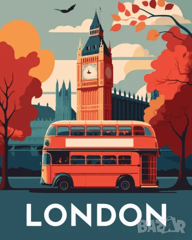 Комплект за рисуване по номера London, Figured'Art, 40 х 50 см, снимка 5 - Картини - 55749135