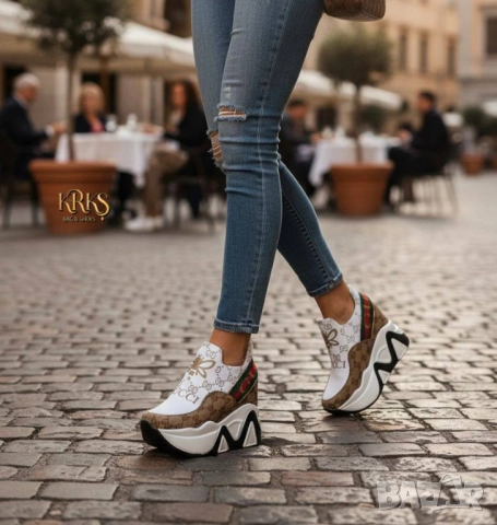 дамски маратонки на платформа louis Vuitton versace guess , снимка 16 - Маратонки - 52093129