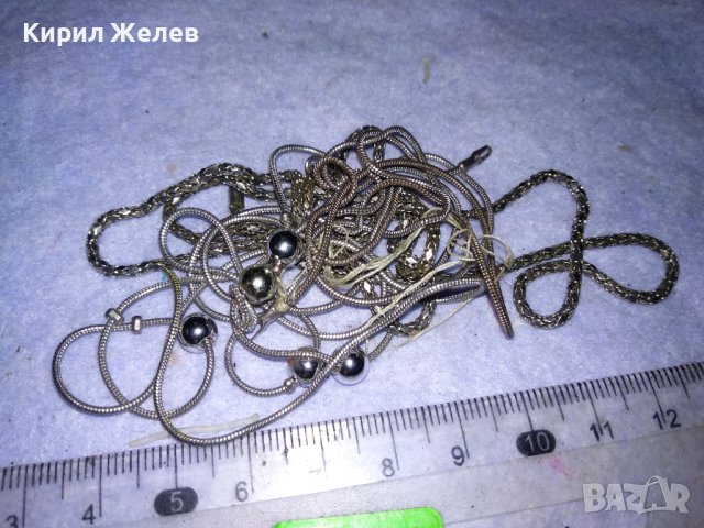 ТРИ СТАРИ ПОСРЕБРЕНИ ФИНИ СИНДЖИРЧЕТА ВЕРИЖКИ 38850, снимка 14 - Колиета, медальони, синджири - 41838569