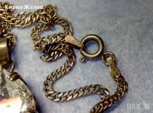 РАЗКОШЕН СРЕБЪРЕН МЕДАЛЬОН СРЕБРО 925 с БЛЕСТЯЩ ПЛАНИНСКИ КРИСТАЛ и СРЕБЪРНА 925 ВЕРИЖКА 29224, снимка 9 - Колиета, медальони, синджири - 50115979