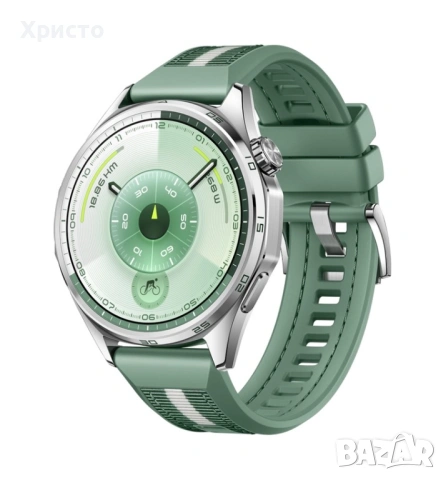 НОВ!!! Смарт часовник Huawei Watch GT 6, 46MM, Steel Stainless Steel Case, Green 