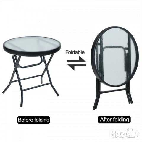 ПРОМОЦИЯ Сгъваема маса с кръгла форма в компактен размер PHIVILLA PV-311-WT, снимка 2 - Маси - 39824888