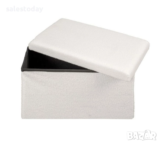 Табуретка за съхранение, бяла сгъваема табуретка