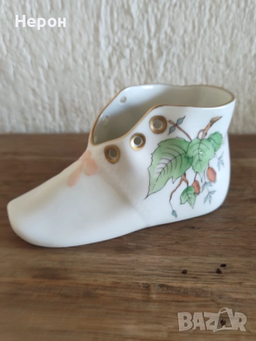 Порцеланова вазичка,обувка Herend, снимка 6 - Колекции - 53777283