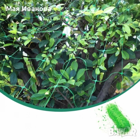 Мрежа за увивни растения и зеленчуци 1.2х20 м, Око 15х17 см – Идеална за краставици, боб, домати 