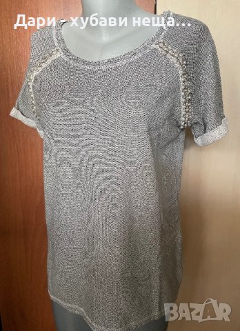 Красива тениска/блуза с декорация🍀❤️M/L, L❤️🍀арт.6016, снимка 2 - Тениски - 42343448