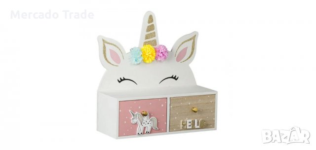 Дървена кутия, Еднорог, Бяла