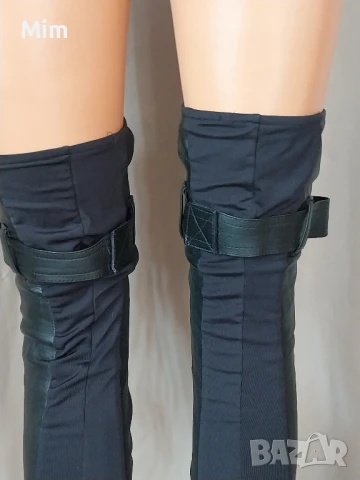 S/M Черни кожени дълги чорапи , снимка 4 - Бельо - 50528787