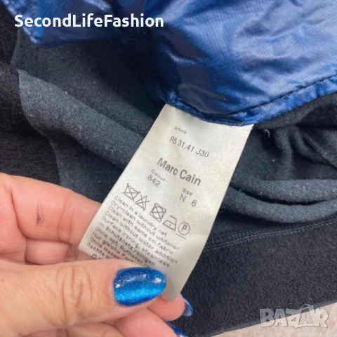 Спортно яке Marc Cain с качулка, вълна полиестер дамско размер M-L, снимка 6 - Якета - 52632736