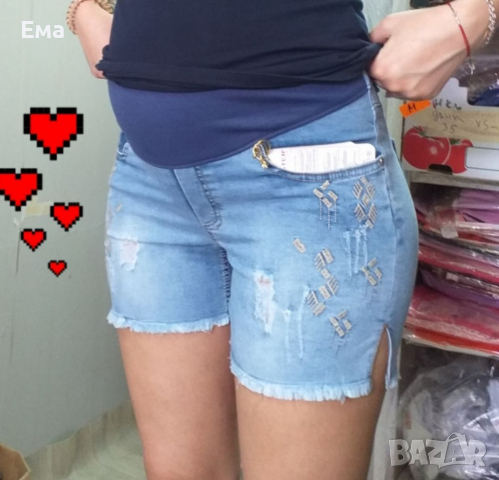 Къси дънки за бременни , снимка 8 - Дрехи за бременни - 36483736