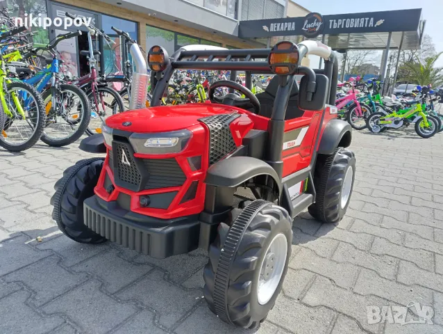 TEXAS акумулаторен трактор HARVEST червен, снимка 1