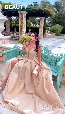 Разкошна Бална рокля - Златно шампанско, снимка 4 - Рокли - 50812915