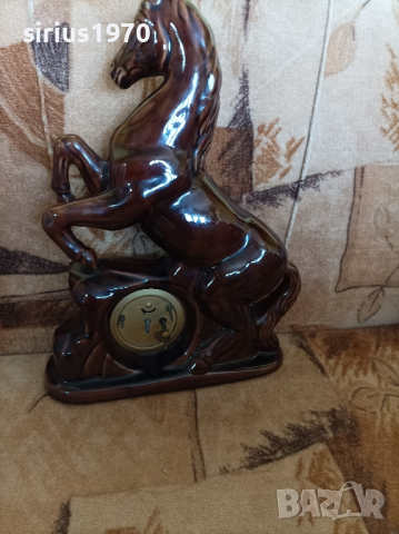 механичен каминен часовник конче работещ, снимка 2 - Стенни часовници - 44810911