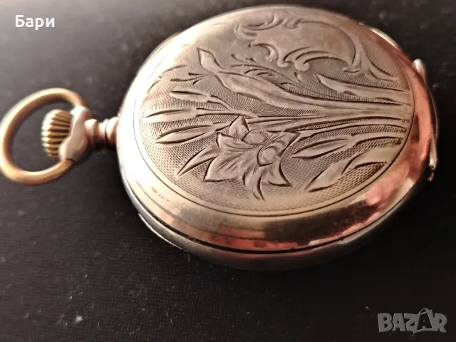 Джобен сребърен часовник Helvetia , снимка 4 - Антикварни и старинни предмети - 49552739