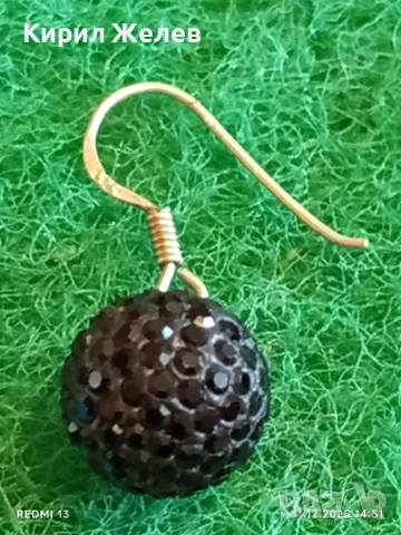 Висяща сребърна обеца с инкрустирани кристали Сваровски 51115, снимка 3 - Обеци - 52736165