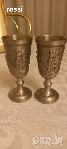 Две немски чаши за ракия от калай. Колекция Lindenwirtin. Не използвани, снимка 3 - Антикварни и старинни предмети - 48816426