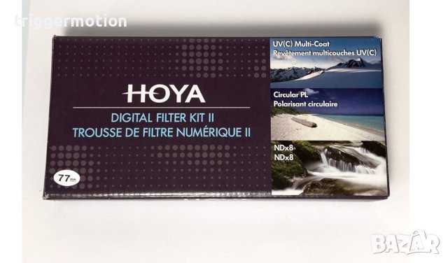 Филтър Кит Hoya Ø 77mm Digital CIR-PL, NDX8, HMC UV + Калъф & Кутия, снимка 4 - Обективи и филтри - 41360595