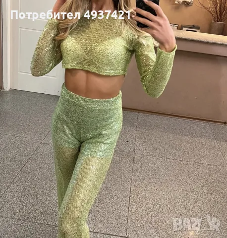 Женски сет в зелен цвят 