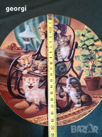 декоративна порцеланова чиния за стена с котки Kahla 27/3, снимка 5 - Декорация за дома - 51638083