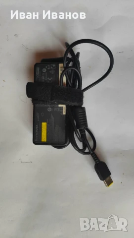 Оригинално зарядно за лаптоп lenovo 65w вата, правоъгълна букса, снимка 2 - Части за лаптопи - 50800313
