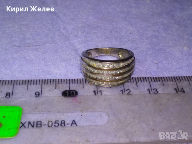 Стар СКЪПОЦЕНЕН СРЕБЪРЕН ВИНТИДЖ АРТ ПРЪСТЕН НИКЕЛИРАНО СРЕБРО 925 ПРОБА с ФАСЕТИРАНИ КРИСТАЛИ 40600, снимка 6 - Пръстени - 42599953