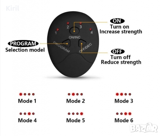 Електрически EMS Безжичен Мускулен Стимулатор за отслабване и стягане, снимка 3 - Фитнес уреди - 36047680