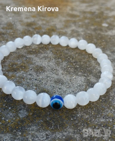 Гривни за двойки. С котешко око, оникс и синьо око. Бижута Луди гъби., снимка 2 - Гривни - 50893518