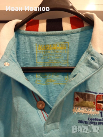 Оригинална фланелка с яка Napapijri, снимка 10 - Тениски - 51661843