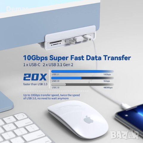 USB C адаптер за хъб за iMac 24 инча 2021 г. с 4K HDMI, снимка 3 - Кабели и адаптери - 41065988