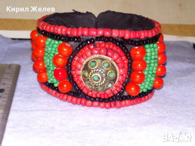 СТАРИННА МЪНИСТЕНА БЕРБЕРСКА ЕТНО ГРИВНА РЯДКА РЪЧНА МАЙСТОРСКА ИЗРАБОТКА с ЕСТЕСТВЕН ТЮРКОАЗ 23541, снимка 9 - Антикварни и старинни предмети - 41202036