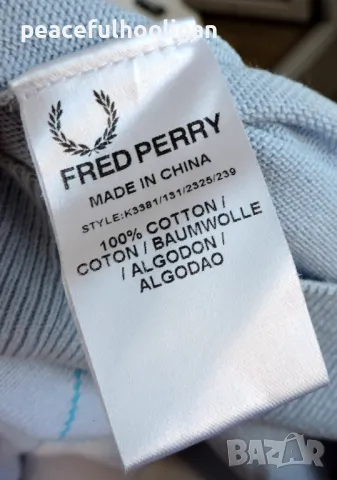 Fred Perry Men`s Blue Long Sleeve V-Neck Argyle Diamond Cotton Size XXL  -страхотен мъжки пуловер , снимка 15 - Пуловери - 47643724