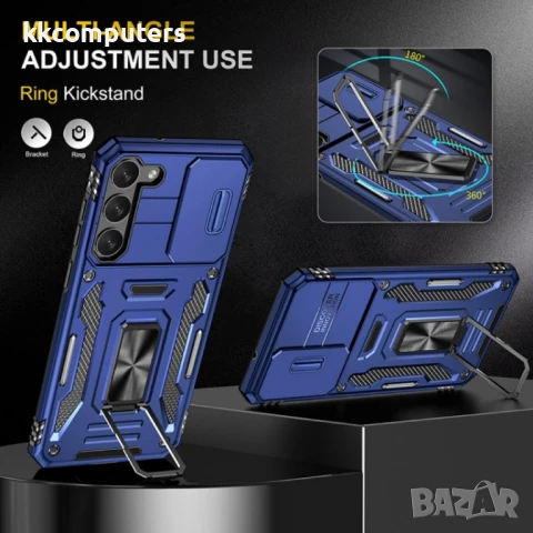 Samsung Galaxy S25 5G Удароустойчив Ring Holder Калъф и Протектор, снимка 6 - Калъфи, кейсове - 51405284