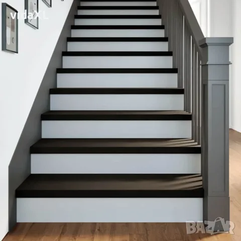 vidaXL Стълбищни стъпала, 16 бр, кафяво-черни, 90x25x2 см, дъб масив, снимка 2 - Изтривалки - 56146965