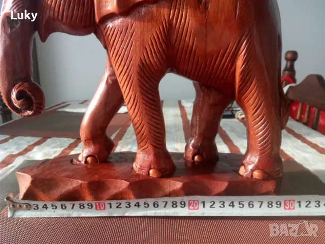 Азиатски слон-статуетка.Дърворезба., снимка 7 - Статуетки - 47572155