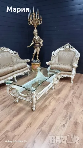 Италианска барокова холна гарнитура 055, снимка 12 - Дивани и мека мебел - 48715033