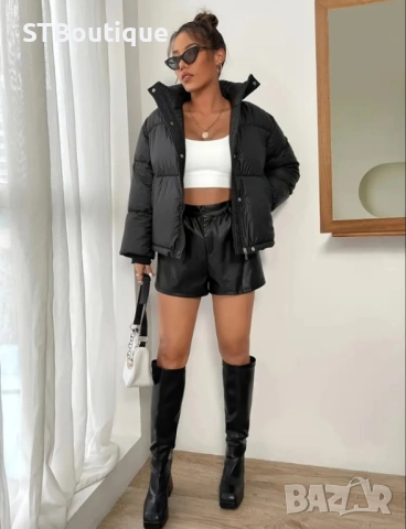 🧥 Дамско зимно PU яке – STBoutique 🧥, снимка 2 - Якета - 52237600