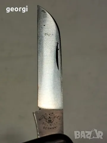 стар немски овощарски сгъваем нож  Solingen Hugo Koller , снимка 3 - Ножове - 48028523