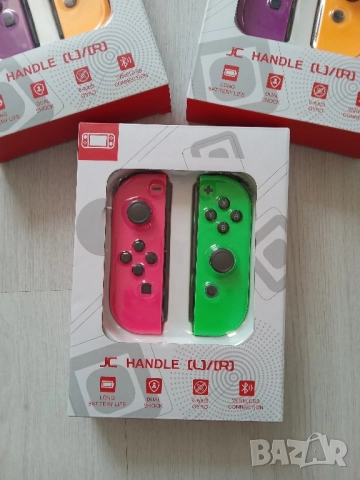 НОВИ Безжични контролери JC HANDLE [L]/[R] за Nintendo Switch - Лилаво & Оранжево , снимка 2 - Аксесоари - 52511019