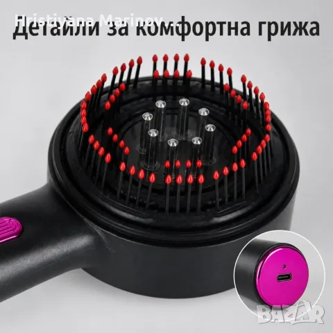 Електрически масажор за скалп с резервоар и червена светлина, снимка 7 - Масажори - 56112371