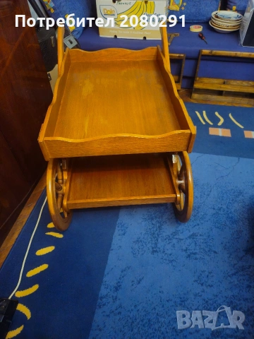 Дървена количка за сервине, декор и др. , снимка 2 - Антикварни и старинни предмети - 53787771