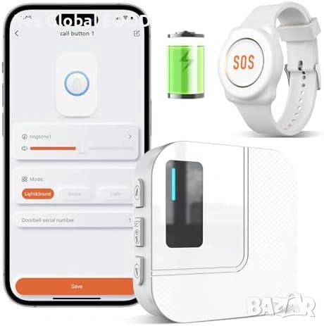 WiFi SOS бутон за възрастни с приемник