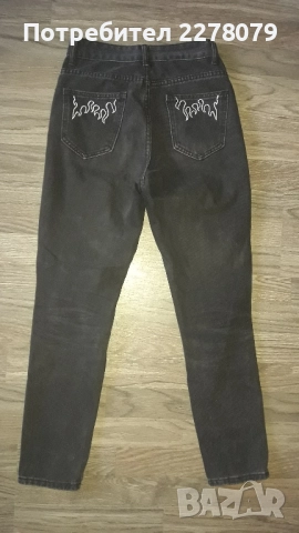 Дамски черни дънки с висока талия , снимка 4 - Дънки - 51623934