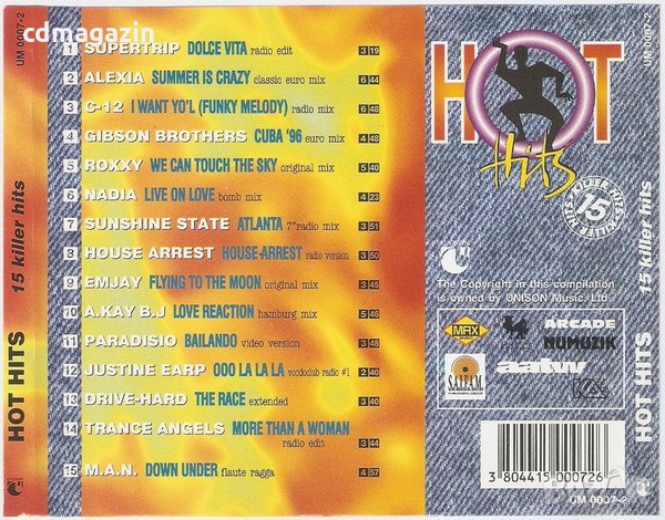 Компакт дискове CD Hot Hits (15 Killer Hits), снимка 2 - CD дискове - 34817746