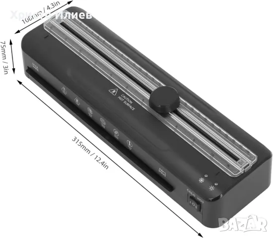 Ламинатор A4 с 30 листа за ламиниране за A3/A4/A5/A6 студен и термичен ламинатор вградена резачка, снимка 7 - Друга електроника - 49221043