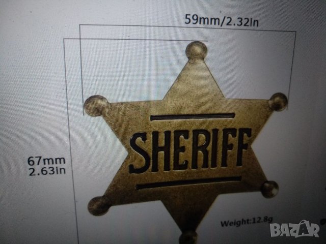 Метална значка Уди Шериф / SHERIFF, снимка 2 - Играчки за стая - 44789930