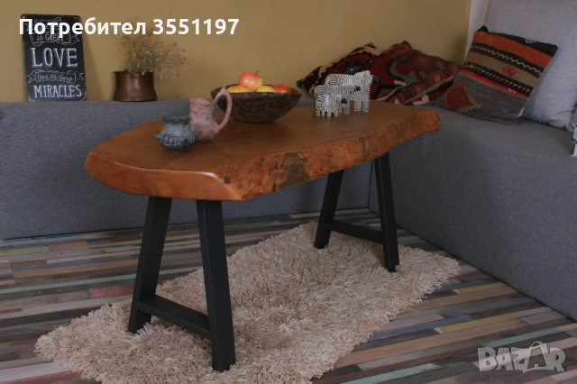 Холна маса от масивен плот с жив ръб, снимка 7 - Маси - 52188909