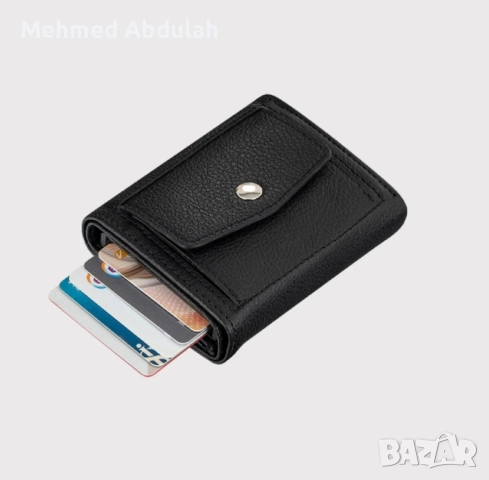 Черен портфейл с малтийски механизъм , снимка 4 - Портфейли, портмонета - 52488136